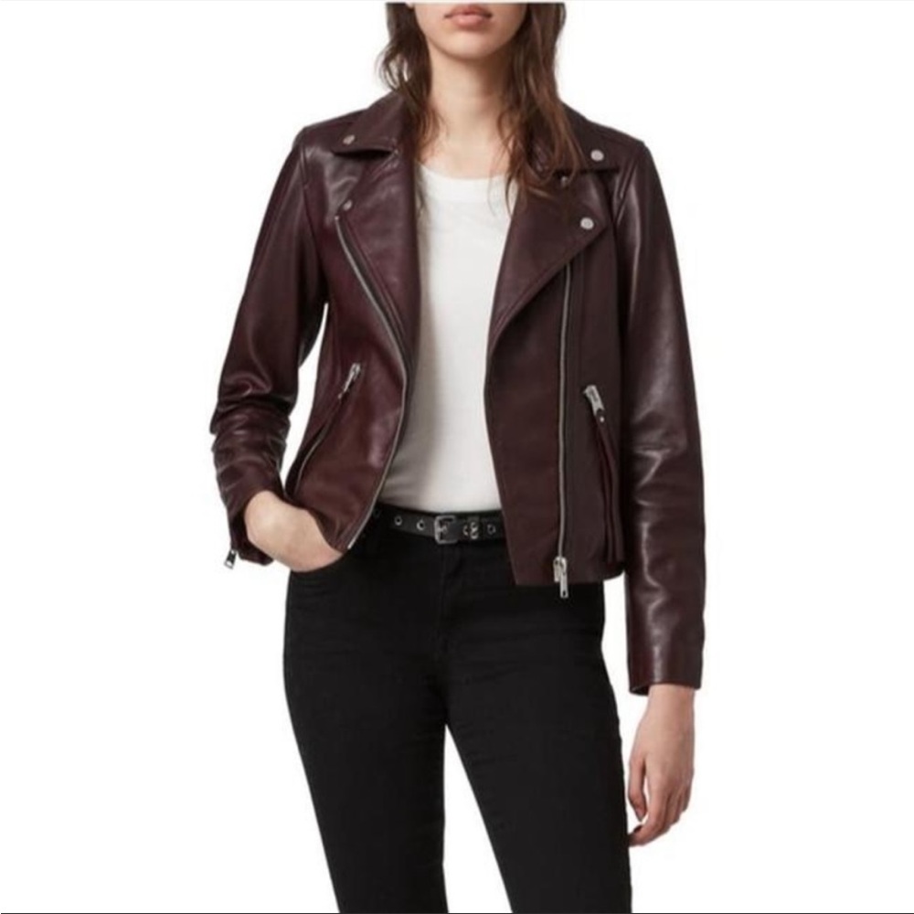 Allsaints dalby leather jacket